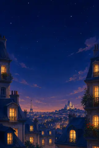Décor du jeu inspiré de Toits de Paris & tour Eiffel