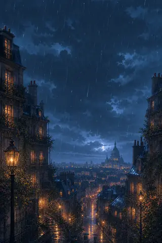 Décor du jeu inspiré de Paris sous la pluie