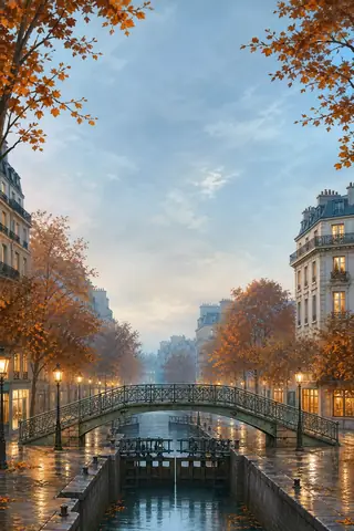 Décor du jeu inspiré de Canal Saint-Martin