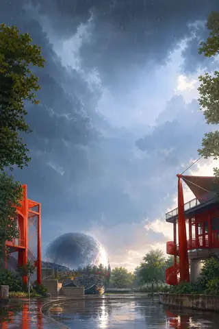 Décor du jeu inspiré de Géode & Villette