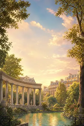 Décor du jeu inspiré de Parc Monceau
